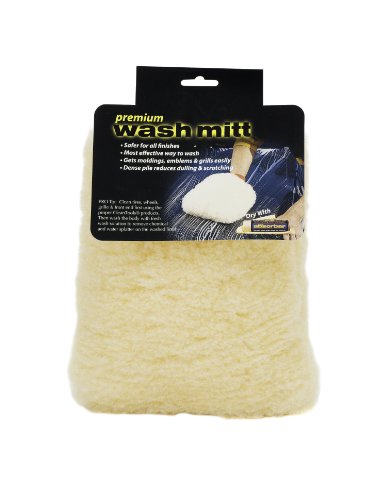 Clean Tools Wash Mitt For Serious Car Care, Natural Wool/Polyester/Nylon Blend