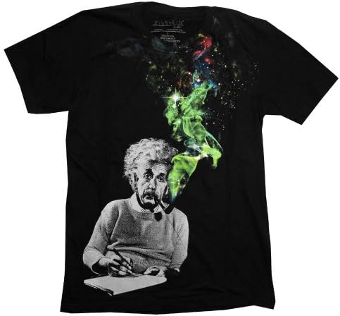 Albert Einstein Smoking Colors Men's Black T-Shirt