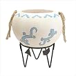 NATIVE AMERICAN POT WITH METAL STAND
