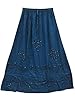 Sequin Embroidered Blue Hippie Maxi Skirt