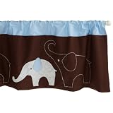 Carter's Blue Elephant Valance, Blue Choc, 60 X 14 by carter's