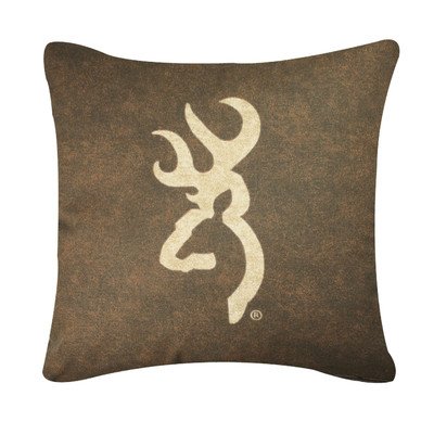 Browning Buckmark Brown Logo Pillow