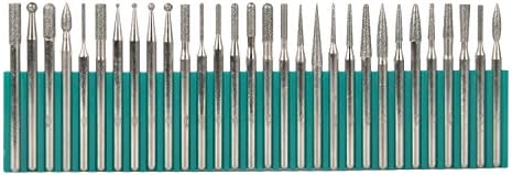 Amabur Pro-Quality 30-Piece Diamond Bur Set for Rotary Tool - Glass, Stone, Hard Steel , Rocks, Ceramic