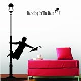 Easy Instant Decoration Wall Sticker Decal – Dancing in the Rain Silhoutte Lamp post