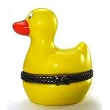Yellow Rubber Ducky Porcelain Hinged Trinket Box