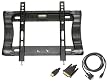 Pyle Flat Panel Wall Mount & Cable Package for Home/Office/Schools/Public -- PSW329F 10" to 32" Flat Panel TV Wall Mount + PHDMDVI6 6FT HDMI Male to DVI Male Cable.