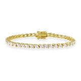 Marquise Cut Simulated Diamond CZ Vermiel (24k Gold over Sterling Silver) Tennis Bracelet