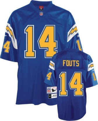 Dan Fouts Blue Reebok NFL Premier 1982 Throwback San Diego Chargers Jersey - X-Large