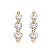 3 Cubic Zirconia Earrings 2 ct. in Gold Plated Sterling Silver