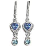 Sterling Silver Neptune and London Blue Topaz Earrings by Sajen