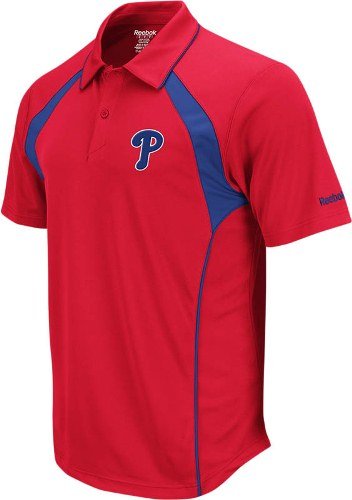Philadelphia Phillies Reebok Trainer Red Performance Polo Shirt