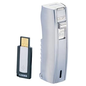 Colibri M-Stick Satin Pearl/ Silver Lighter Quantum Wind-Resistant with Built-in Memory Stick (QTR213002)