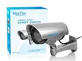 (4 PACK) HooToo® HT-DC002 Outdoor / Indoor Waterproof Fake / Dummy Security Camera w/ Blinking Light, Simulated Bullet Camera with Adjustable Mounting Bracket Plus Free CCTV Stickers, Colored in Silver thumbnail
