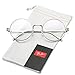Pro Acme Retro Round Metal Frame Clear Lens Glasses Non-Prescription(Silver Frame/Clear Lens)