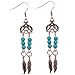 Yazilind Jewelry Flower Pattern Alloy Feather Dangle Earrings for Women
