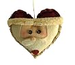 4" Country Heritage Plush Santa Heart Head Christmas Ornament