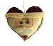 4" Country Heritage Plush Santa Heart Head Christmas Ornament
