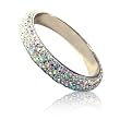 Six-Lined Aurora Borealis Rhinestone Clay Based Bangle Bracelet Fashion Jewelry