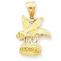 14K Gold Flying Bee & Honey Pot Charm