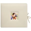 Sewn Leatherette D-Ring Scrapbook - Ivory