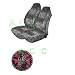 5 Piece Safari Animal Print Auto Interior Gift Set - 2 Snow Leopard Front Bucket Seat...