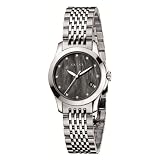Gucci Women`s YA126505 G Timeless Diamond Marker Black MOP Dial Watch
