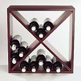 24 Bottle Pine Compact Cellar Cube Wine Rack (Mahogany