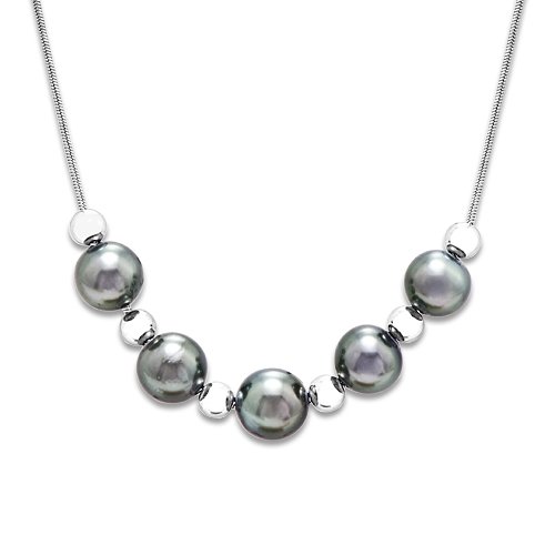 Tahitian Black Pearl Necklace in Sterling Silver