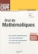 Orale de Math�matiques : Epreuve orale d'admission CRPE