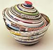 Recycled Magazine Lidded Bowl