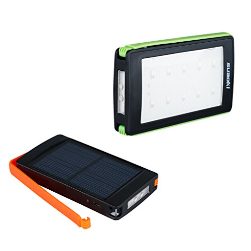 Suaoki Solar Camping LED Light Lantern Flashlight 1000mAh Rechargeable Battery Ultra Compact Great for Hiking Camping Emergencies Hurricanes Outages