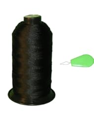 Single Detail Page Misc: Black Bonded Nylon Sewing Thread Size #92 T90 1850 Yard for Outdoor, Leather, Bag, Canvas, Upholstery + Free Gift (Green Threader) - item4ever