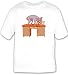 T-shirt with bone, eating, standing, dog, desk