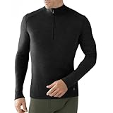 IMAGE OF SmartWool NTS Midweight 1/4-Zip Top - Men's Black, M