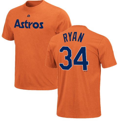 Nolan Ryan Houston Astros Cooperstown T Shirt By Majestic (S=36)