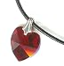 Faceted Red Swarovski Crystal Heart Pendant Necklace