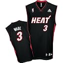 Dwyane Wade Black Adidas NBA Replica Miami Heat Jersey