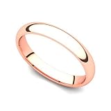 14k Rose Gold 3mm Classic Plain Comfort Fit Wedding Band Ring
