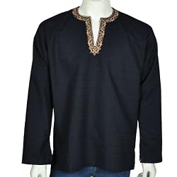 Mens Long Sleeve Casual Cotton Shirt Kurta India Chest 38 inches