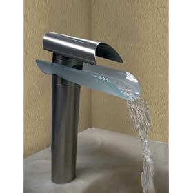 New Brushed Nickel Waterfall Sink Faucet Bath Faucet: Home Improvement