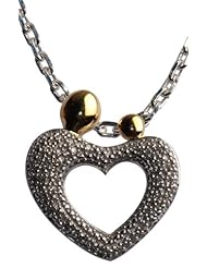 Sterling Silver Diamond Mom and Child Heart Pendant Necklace (1/10 cttw, H-I Color, I2 Clarity), 18"