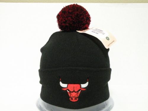 Authentic NBA Chicago Bulls Logo Retro Black Toque Pin Pin Beanie Cap