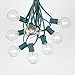G40 Patio String Lights With 25 Clear Globe Bulbs - Hanging Garden String Lights - Vintage Backyard Patio Lights - Outdoor String Lights - Market Cafe String Lights - Green Wire - 25 Foot