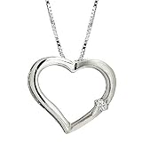 Diamond Heart Shaped Pendant in Platinum (GH/SI)