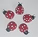 Wooden Red/ White Ladybug Wall Hangings - Set of 5