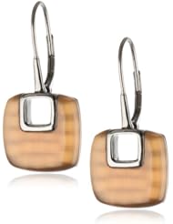 Black Rhodium Plated Sterling Silver 20 CT Synthetic Coffee Cats Eye Earrings