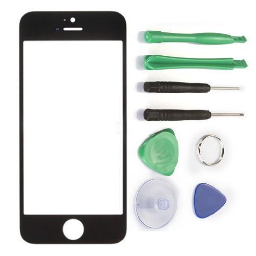 Newest Outer Screen Glass Lens replacement for Apple iPhone 5 - Black