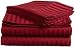Egyptian Cotton 300 Thread Count Queen Waterbed Sheet Set Stripe, Burgundy
