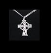 Brand New Religious Celtic Cross Genuine Pewter Pendant Steel Chain Necklace