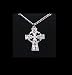 Brand New Religious Celtic Cross Genuine Pewter Pendant Steel Chain Necklace